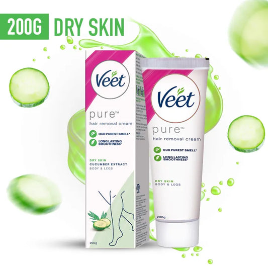 Veet Pure Hair Removal Cream Dry 200g - Body & Legs