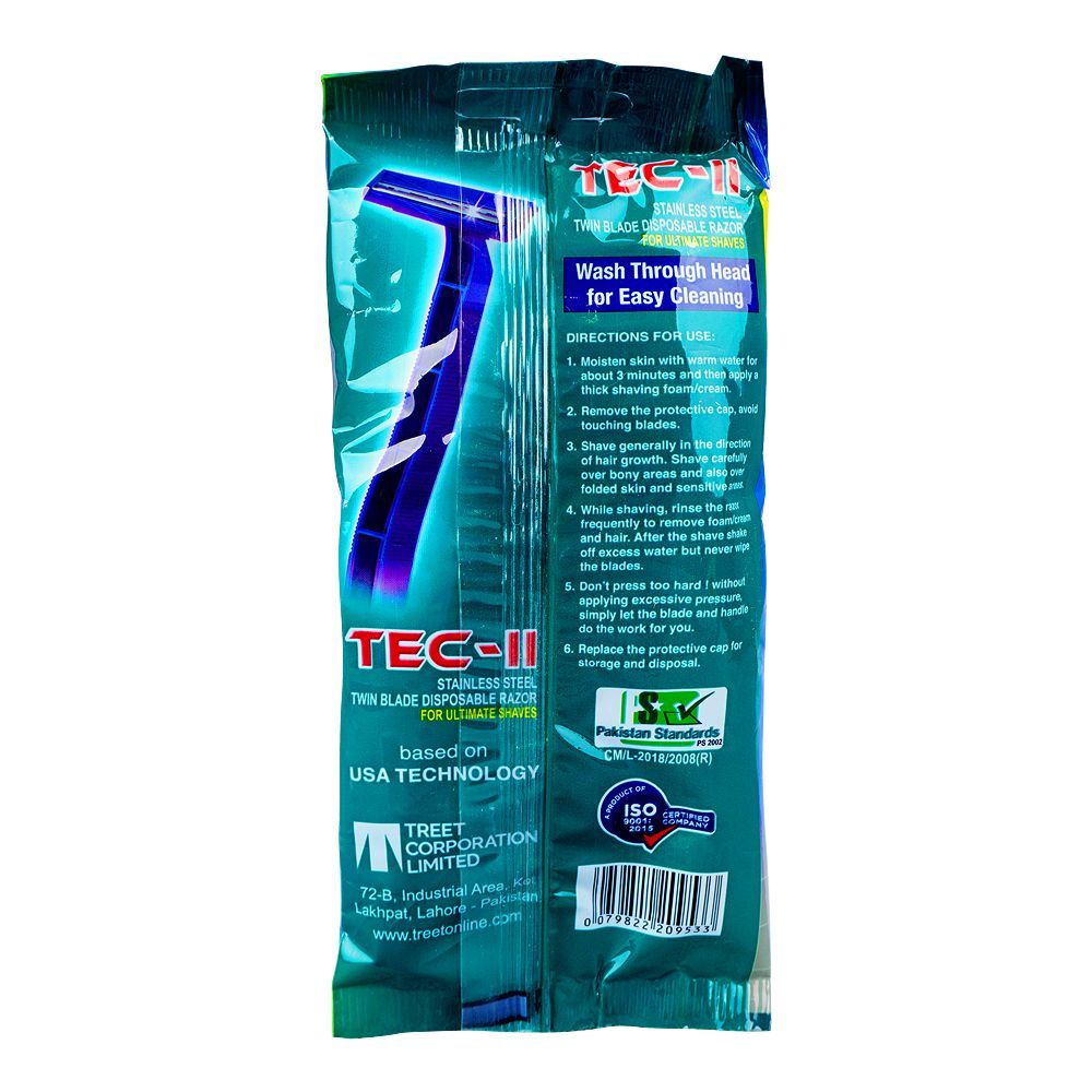 Treet Tec-II Disposable Razor Bag, Blue, 5-Pack Treet