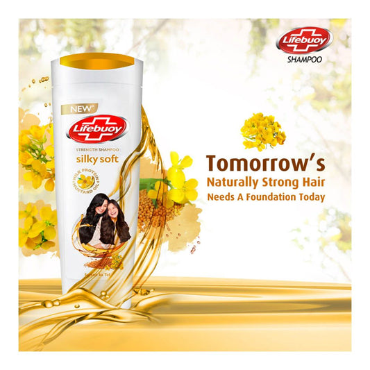 Lifebuoy Silky Soft Milk Protein + Mustard Oil Strength Shampoo, 370ml