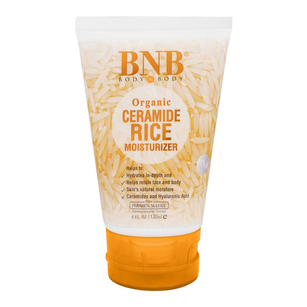 BNB Organic Ceramide Rice Moisturizer, Paraben and Sulfate Free, Dermatologist-Tested, 120ml