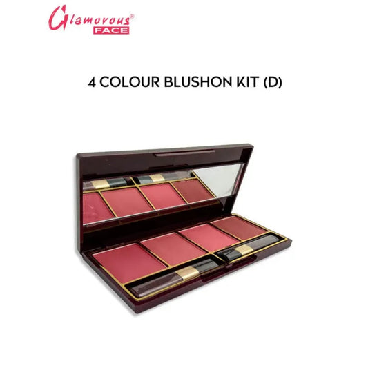 Glamorous Face 4 Color Powder Blush on Palette,