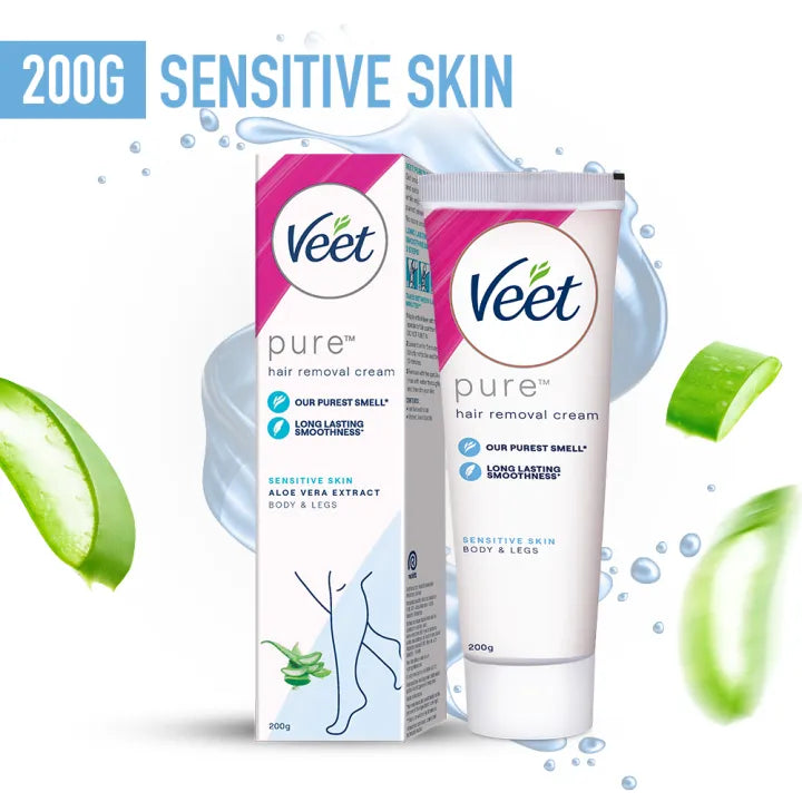 Veet Pure Hair Removal Cream Sensitive 200g - Body & Legs