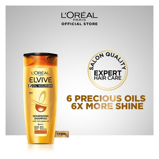LOreal Paris 6 Oil Nourish Scalp + Hair Nourishing Shampoo, For All Hair Types, 175ml