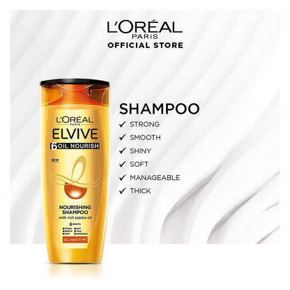 LOreal Paris 6 Oil Nourish Scalp + Hair Nourishing Shampoo, For All Hair Types, 360ml