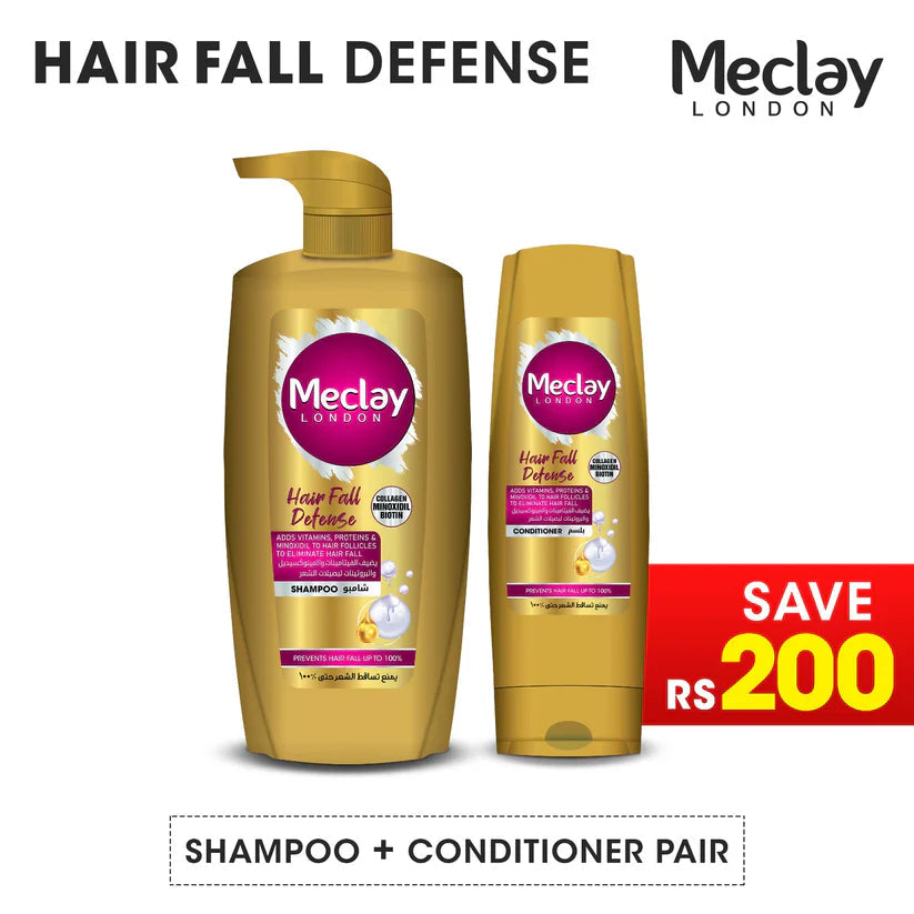 Meclay London Hair Fall Defense Shampoo 660ml + Conditioner Pair Box