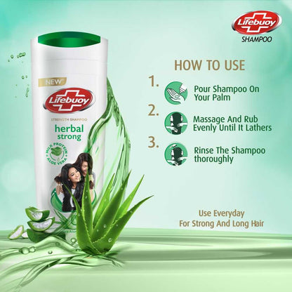 Lifebuoy Herbal Strong Milk Protein + Aloe Vera Strength Shampoo, 650ml