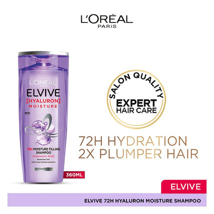 L'Oreal Paris Elvive Hyaluron Moisture 72H Moisture Filling Shampoo, 175ml