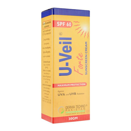 U-Veil Forte Sun Screen Cream SPF 60, 30g - Derma Techno